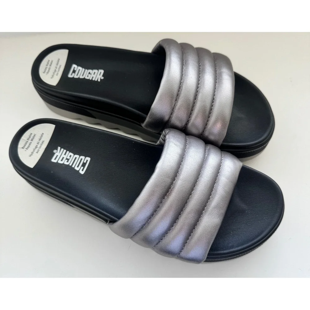 Cougar Prato-L Slide Sandal‎ (Women) - Metallic Silver Size 9 NWOB